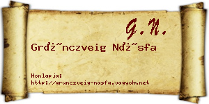 Grünczveig Násfa névjegykártya